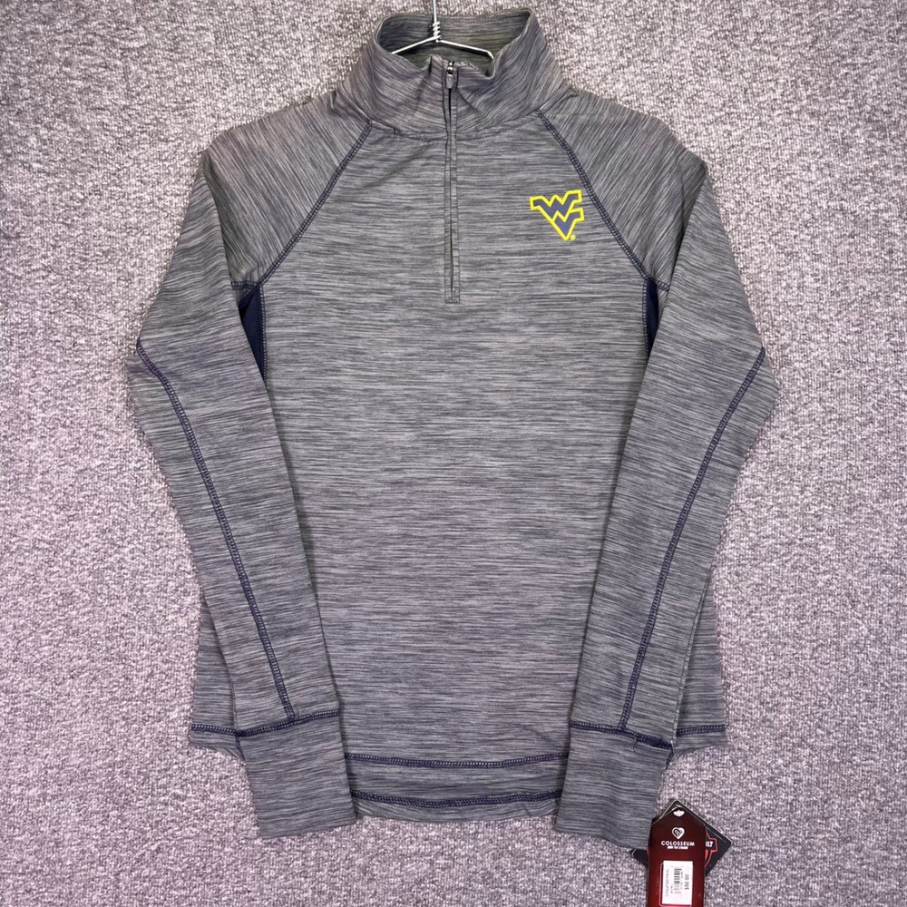 Colosseum WVU Quarter Zip Women S Grey Navy Athletic West Virginia Mountaineers